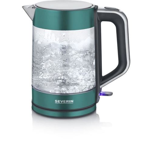 SEVERIN WK 9268 - Bouilloire - 1.7 litres - 2.2 kWatt - vert mat/acier inoxydable brossé/noir