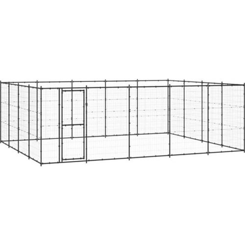 Comparer les prix de vidaXL Chenil d'extérieur pour chiens Acier 24,2 m²