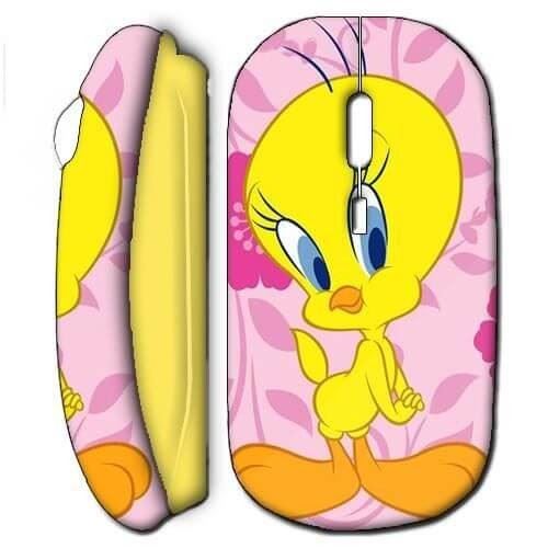 Souris Sans Fil Titi Pink Design Jaune Maniacase