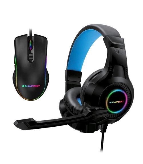 Pack gaming 2-en-1 casque et souris filaire - Blaupunkt - BLP1978-133 - Noir