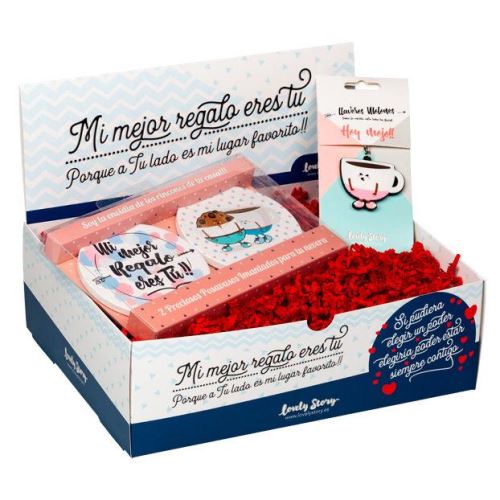 Coffret Cadeau Sous-verres Aimantés + Porte-clés à Biscuit