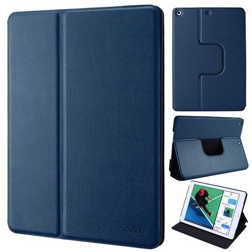 doupi Deluxe FlipCover pour iPad 2017 / 2018, Smart Coque de Protection avec Fonction Sleep / Wake Up Protecteur Housse Supporter, bleu foncé