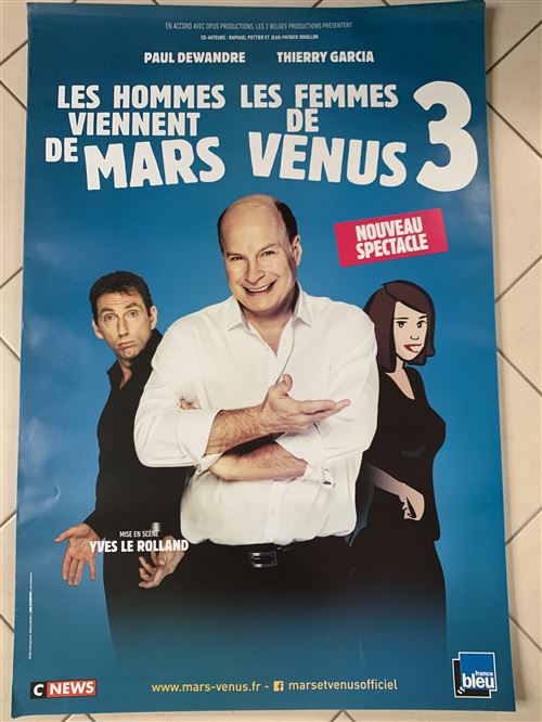 Les Hommes viennent de Mars Les Femmes de Venus 3 - T. Garcia - 80x120cm - Affiche