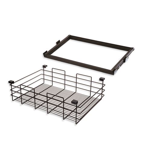 Kit de coulisses et panier métallique Moka Emuca pour module 800 mm finition couleur moka