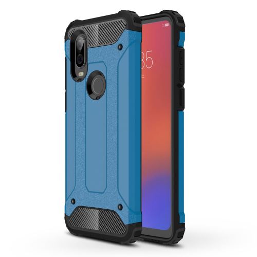 Coque en TPU armure de protection hybride bleu clair pour votre Motorola Moto P40