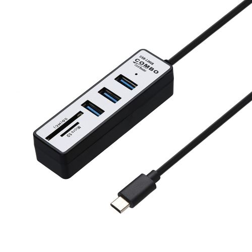 2 en 1 de type C OTG USB 3.0 Hub Splitter Combo 3 Ports et SD / TF lecteur de carte