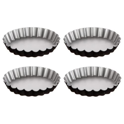 4 moules à tartelette métal 12cm