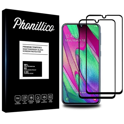 Verre Trempe pour Samsung Galaxy A40 [Pack 2] Film Transparent Bord Noir Vitre Protection Ecran Phonillico®