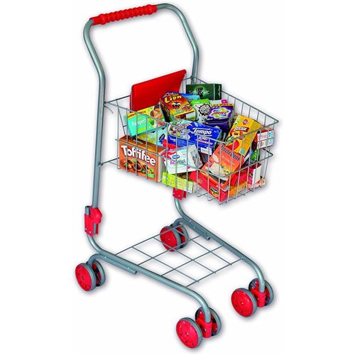 Chariot de supermarché en métal avec 40 miniatures