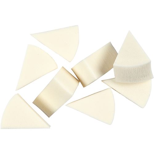 Creotime éponges triangulaires 4 x 2,5 cm blanches 8 pièces
