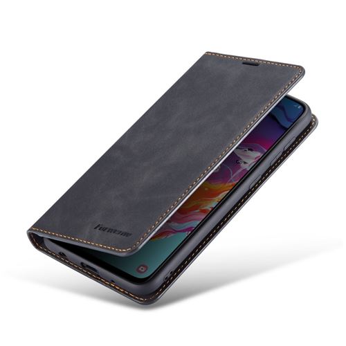 Etui en PU toucher soyeux noir pour votre Samsung Galaxy A41 (Global Version)