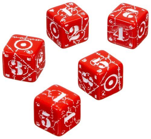 Axis Allis - Royaume-Uni Dice RedWhite (5) Jeu de société