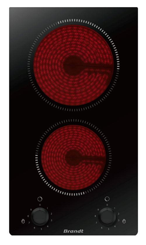 Brandt Bpv6210B - Vitrocéramique - 2 Plaques De Cuisson - Niche - Largeur : 26.8 Cm - Profondeur : 49 Cm - Noir