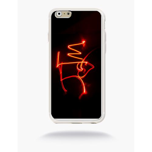 Coque Jtm Coeur Love Feu Compatible Apple Iphone 6 Silicone Blanc Mat