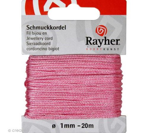 Fil pour bijou 1 mm rose - 20 m
