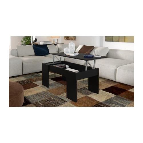 SWING Table basse relevable style contemporain noir mat - L 100 x l 50 cm