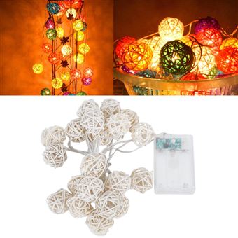 Lumières Décoratives à LED Blanc Chaud avec Piles, Guirlandes Lumineuses à  10 LED de 1m pour Noël
