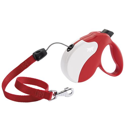 Meilleurs prix pour Laisse rétractable pour chiens AMIGO CORD MEDIUM, cordon rétractable, 5 mètres, max 25 kg, Rouge