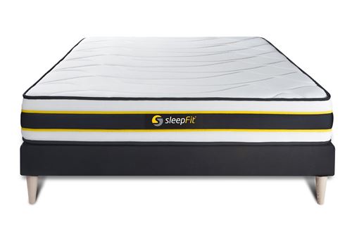 Ensemble 160x200 matelas FLEXY + sommier kit noir
