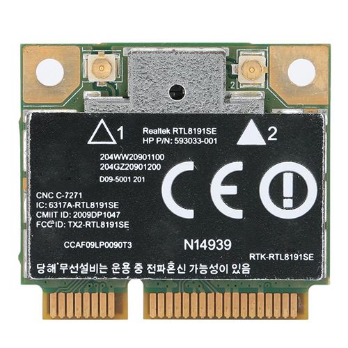 Carte Réseau Sans Fil Mini Pci-E Pour Realtek Rtl8191Se / 300M 593533-001 Pour Hp Cq42 G42