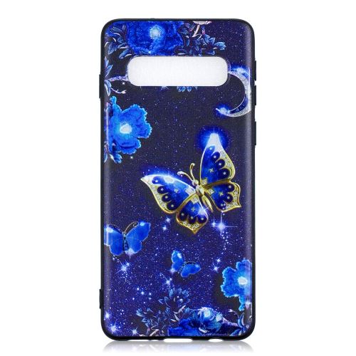 Coque en TPU impression de motifs papillon bleu pour votre Samsung Galaxy S10