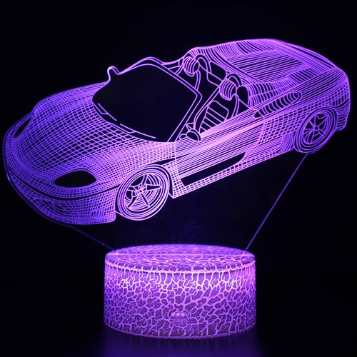 Stack - Veilleuse Enfant - Lampe 3D Tactile - Télécommande - Modèle Voiture - Image 2