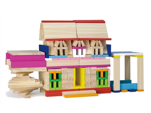 Viga Toys - 50956 - Forme À Trier Et À Empiler - Barrettes De Bois Fantaisies À Construire - 250 Pièces
