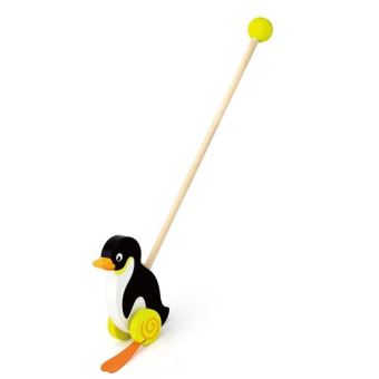 Viga Toys baguette bois roller pingouin 56 cm noir/jaune - 1