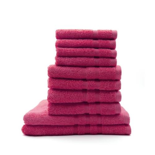TODAY Lot de 4 Serviettes de bain 30 x 50 cm + 4 Serviettes de bain 50 x 100 cm Jus de Myrtille - 100% coton