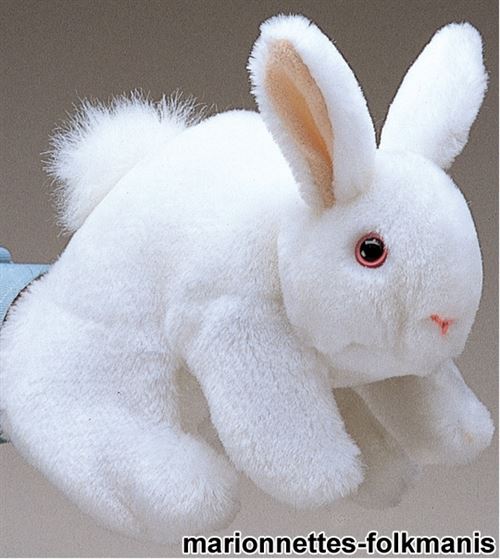 Folkmanis - Peluche Marionnette Lapin Blanc