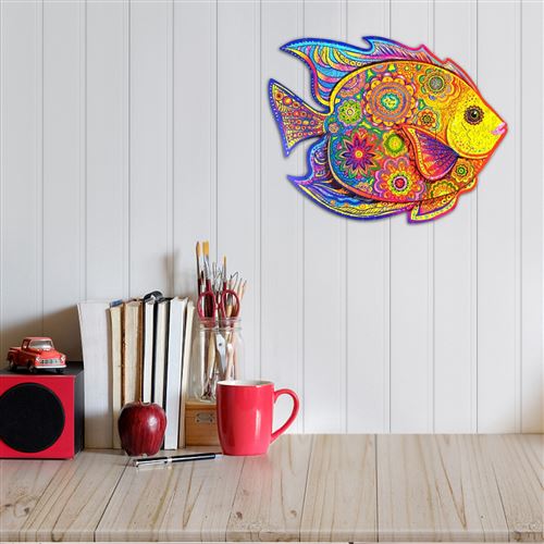 Puzzle 3D GENERIQUE Puzzle 3D poisson en bois pour adultes et enfants _  multicolore