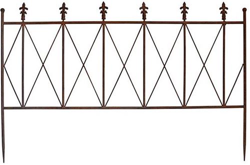 La Grande Prairie - Grande barrière Fleurs de Lys en fer rouille 122 cm
