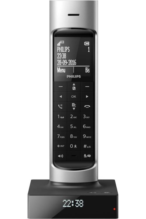 Téléphone fixe sans fil Philips Faro Solo avec Coque Argent