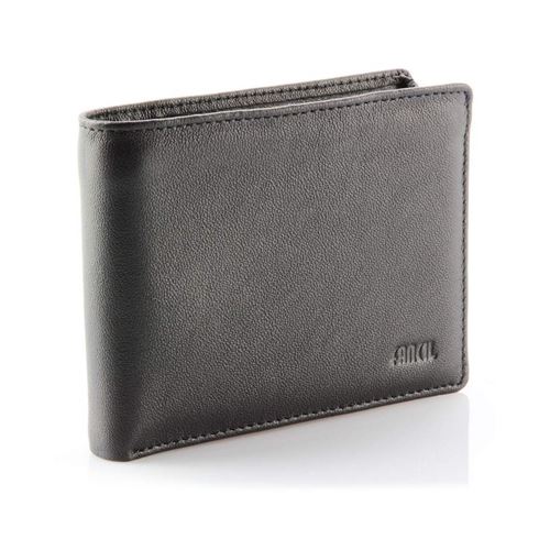 Portefeuille à l'italienne en cuir noir N1639 Portefeuille homme. Cadeau homme