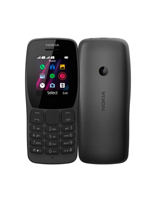 nokia 110 negro móvil gsm dual sim 1.77'' qqvga 4mb hasta 32gb con sd cámara qvga fm