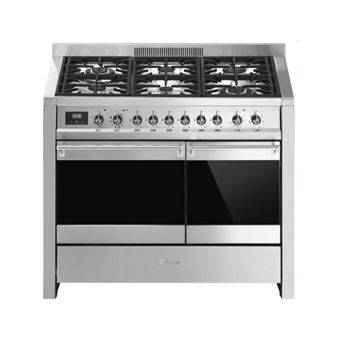CENTRE DE CUISSON 100 CM, GAZ, DOUBLE FOUR DONT 1 PYROLYSE, PORTE FROIDE, CHALEUR TOURNANTE