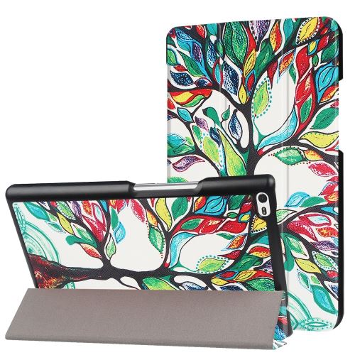 Etui en PU stand à trois volets fliparbre coloré peinture pour votre Lenovo Tab 4 8
