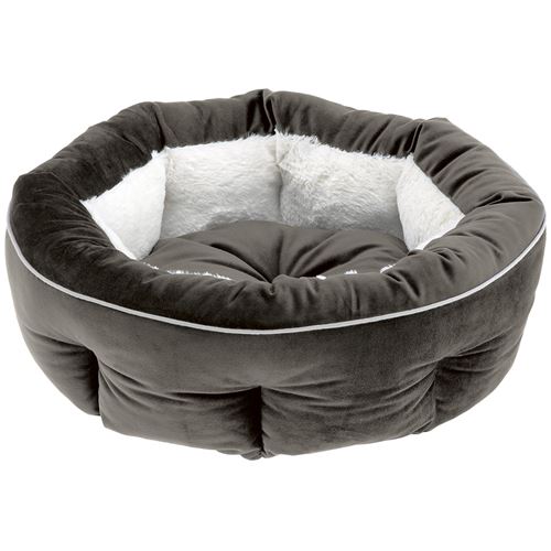 Comparer les prix de Ferplast couchage arrondi pour chiens et chats MARQUIS 45, lit pour animaux, velours doux, lavable, Ø 45 x 16 cm, gris