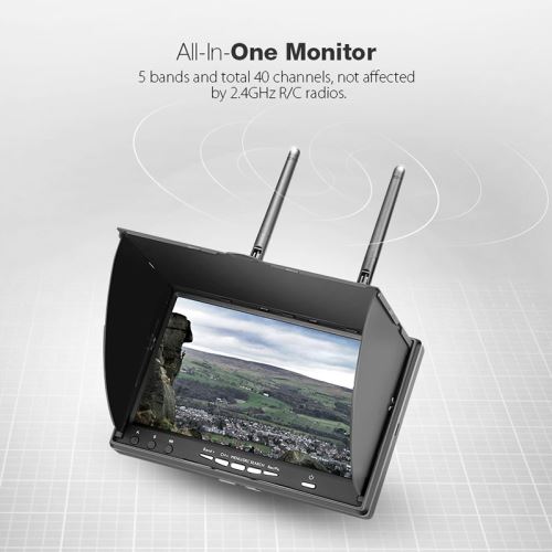 Eachine LCD5802D 5802 5.8G 40CH Moniteur FPV 7 pouces