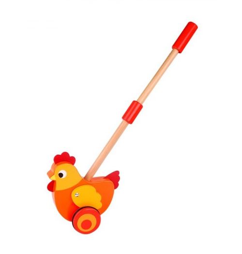 Tooky Toy stokroller poulet junior 54,5 cm bois rouge
