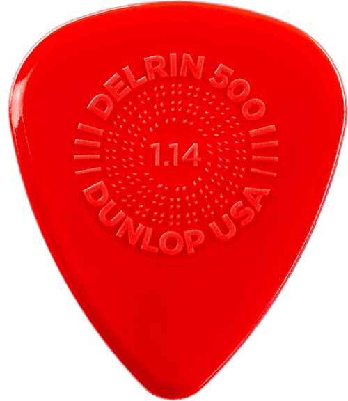 Dunlop 450P114 - 12 médiators Delrin 500 Prime Grip - 1.14 mm