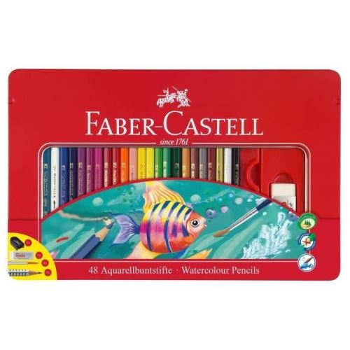 Faber-castell boîte de 48 crayons aquarellables - coloris assortis 115933