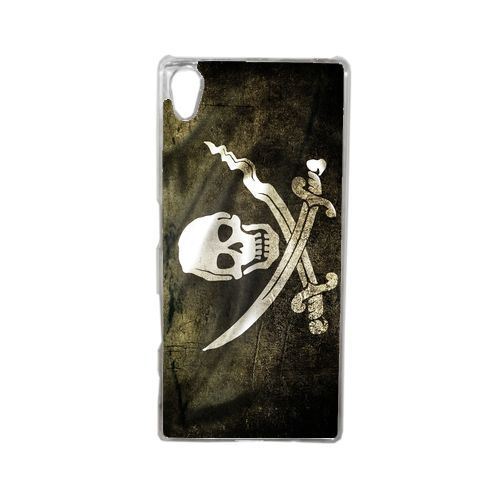 Coque drapeau de pirate compatible sony xperia z5 transparent