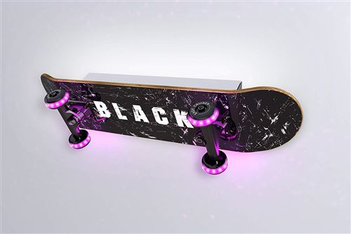 Evotec EASY CRUISER Black LED Skateboard ? Applique murale 5 ampoules / 3000 K / 9 W / 900 lumens/Wheels RGB/contrôle de la lumière par télécommande en bois 9 W Transparent Small