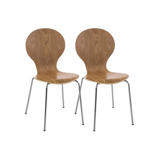 Lot de 2 chaises empilables en bois Diego , Chêne