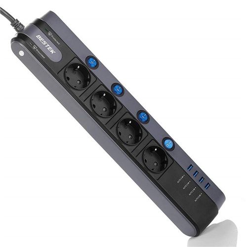 Bloc Multiprise Protégé Mixte 250 Volts et USB 5 Volts 4Plus4
