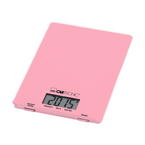 Clatronic KW 3626 Balance de cuisine Retro Digital, 5 kg, fonction tare, Design Vintage, Rose Rosa