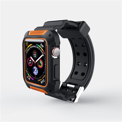 Bracelet en silicone cadre souple orange pour votre Apple Watch Series 4 44mm