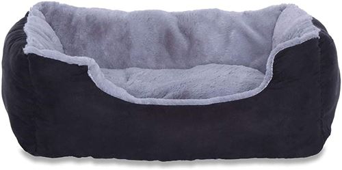 Meilleurs prix pour Lit pour Chien – Coussin pour Chien – Panier pour Chien avec Coussin réversible (Taille et Couleur au Choix) 50x37x17 cm Gris/Noir