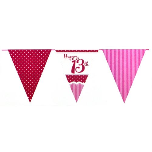 Creative Party - Guirlandes anniversaire (Taille unique) (Rouge/blanc/rose) - UTSG9222